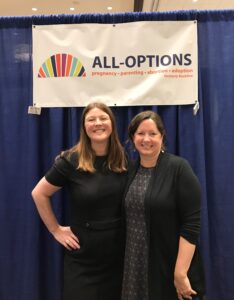 Image description: All-Options Executive Director Parker Dockray and Backline founder Grayson Dempsey at the 2018 National Abortion Federation Conference.